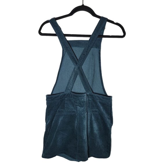 Love Riche Women's Blue Velvet Pinafore Overall Dress Small Adjustable Straps - Picture 2 of 11